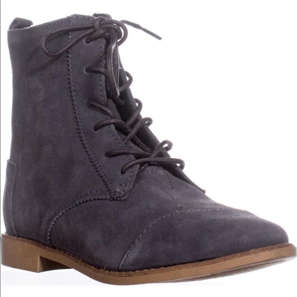 Toms Shoes - Toms Alpa lace up suede boots in gray size‎ 11!